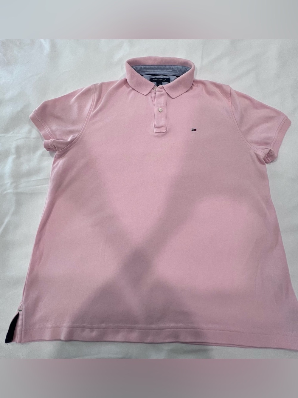 Tommy Hilfiger Men’s Light Pink Polo with Chest Flag